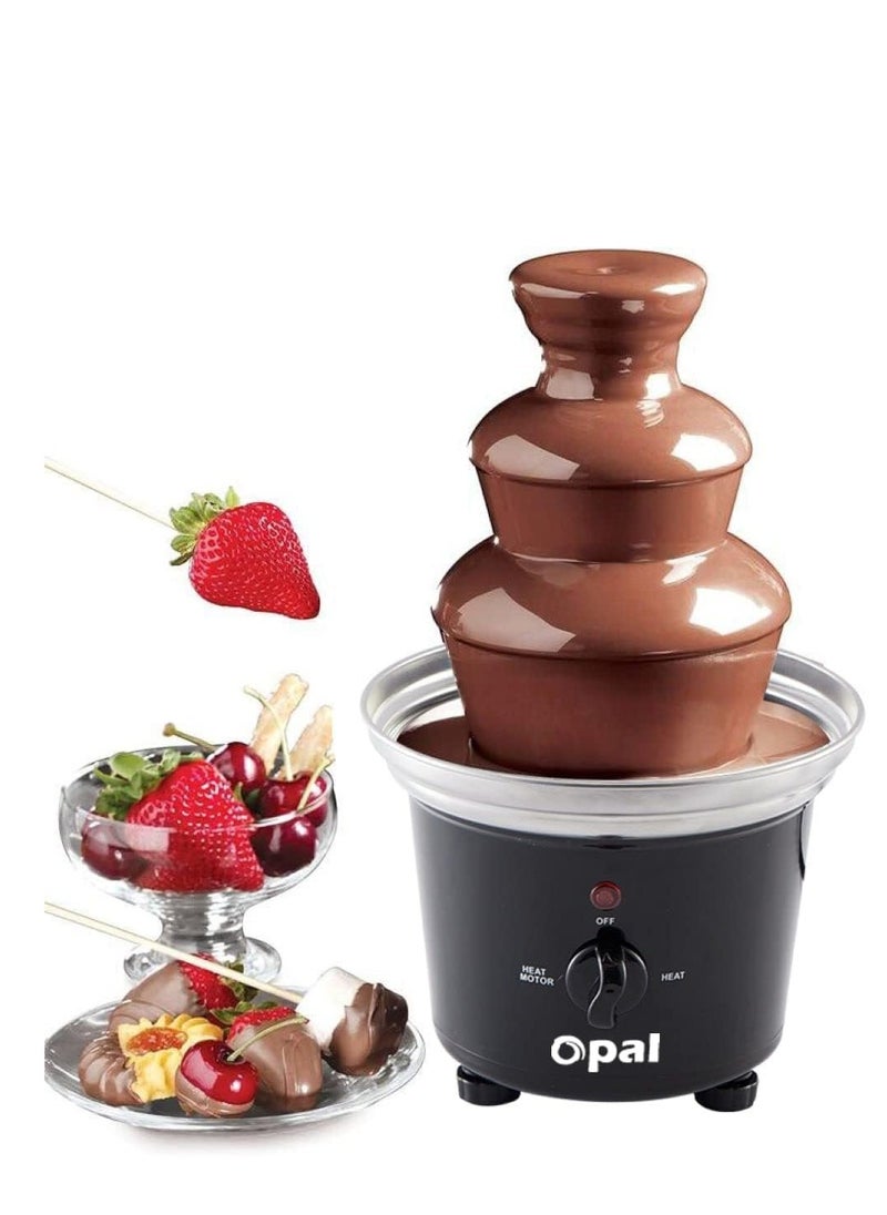 Large 3-Tier Stainless Steel Chocolate Fountain, 500ml, 90W Electric Fondue Set, Hot Melting Pot, for Parties