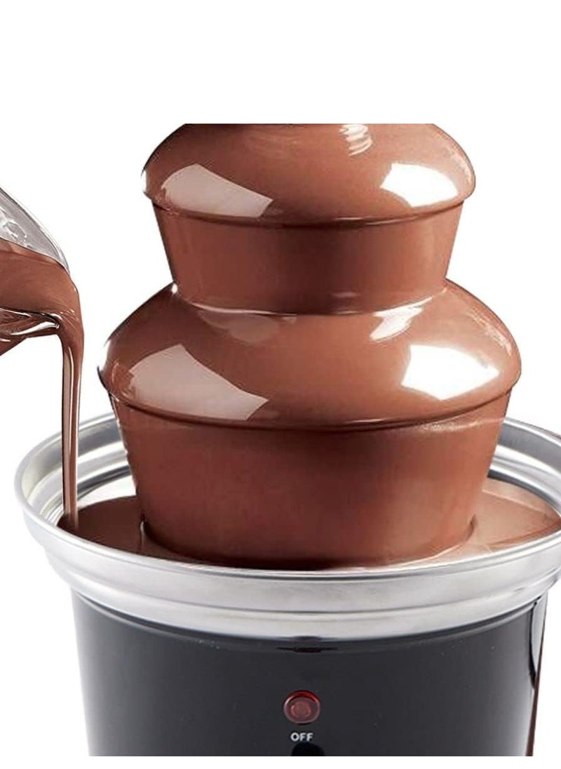 Large 3-Tier Stainless Steel Chocolate Fountain, 500ml, 90W Electric Fondue Set, Hot Melting Pot, for Parties