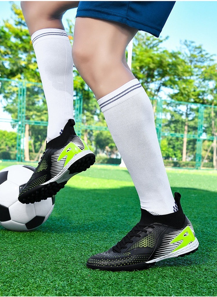 Men's Women's Fashion Outdoor Non-slip Rubber Easy Bend Faux Leather Turf Running Track and Field Shoes