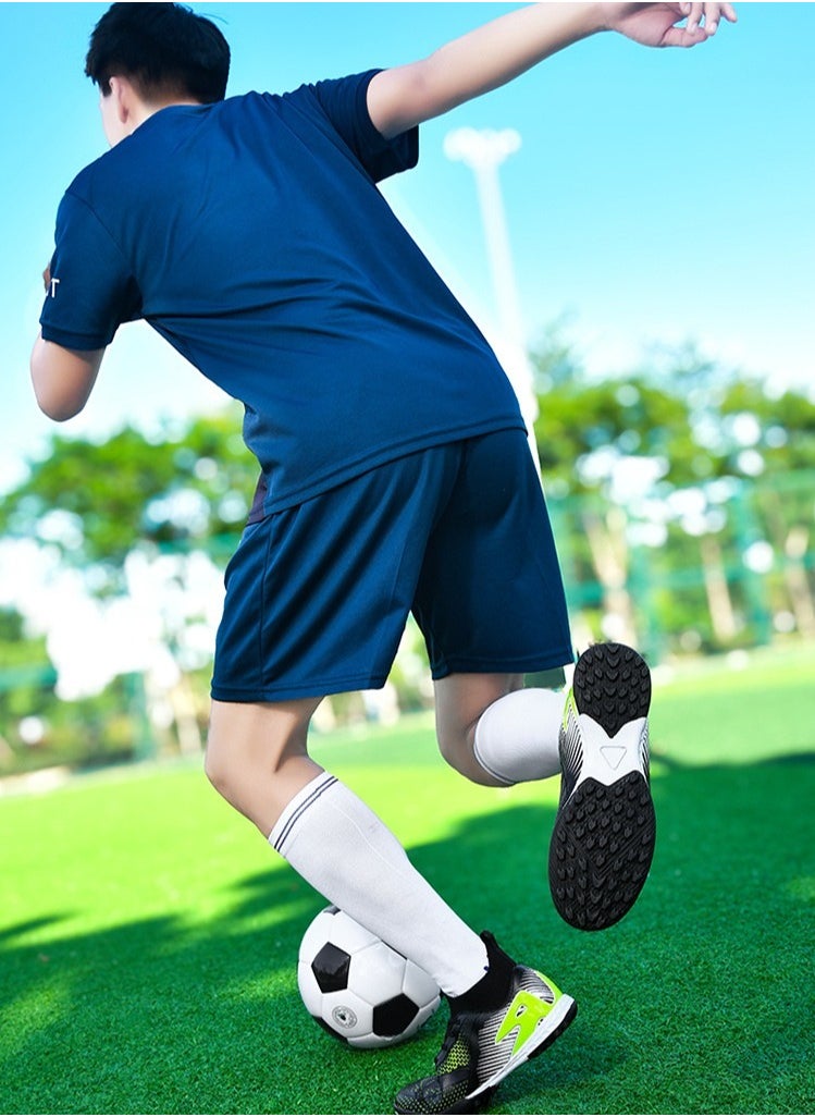 Men's Women's Fashion Outdoor Non-slip Rubber Easy Bend Faux Leather Turf Running Track and Field Shoes