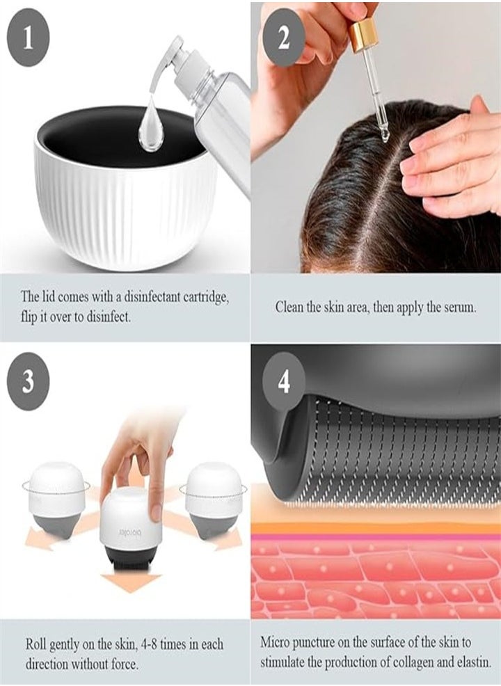 High Quality Microneedle Facial Treatment Massager 1200 Needles Titanium Microneedle Roller for Body Hair Beard Growth Acne Scars Wrinkles Stretch Marks