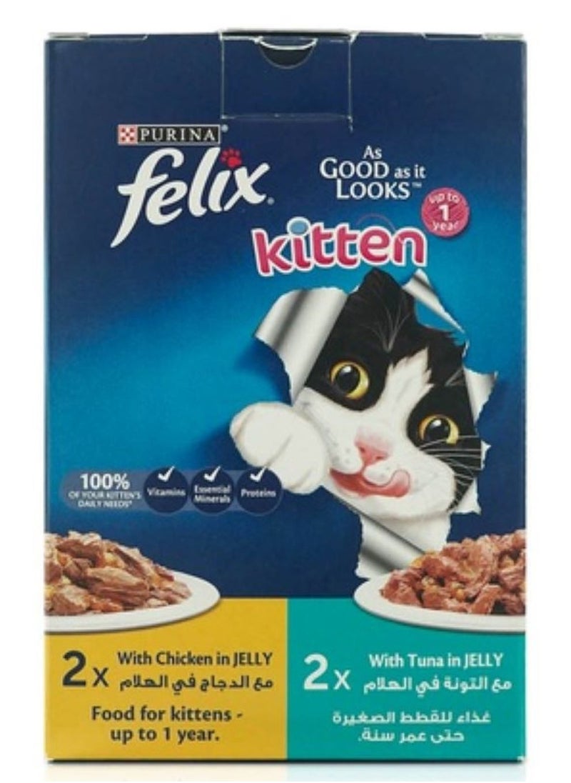 Felix as good as it looks kitten food chicken and tuna 4 pack 340g X 6 Boxes