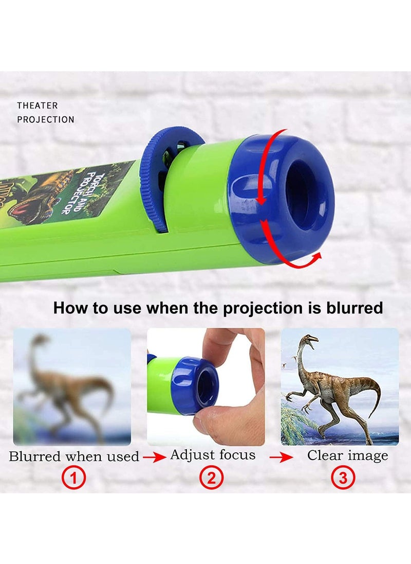 Children's Projector Toy Educational Science Set Wall Ceiling Tent Flashlight Toddler Flashlight Gift for Boys Girls (Dinosaur)