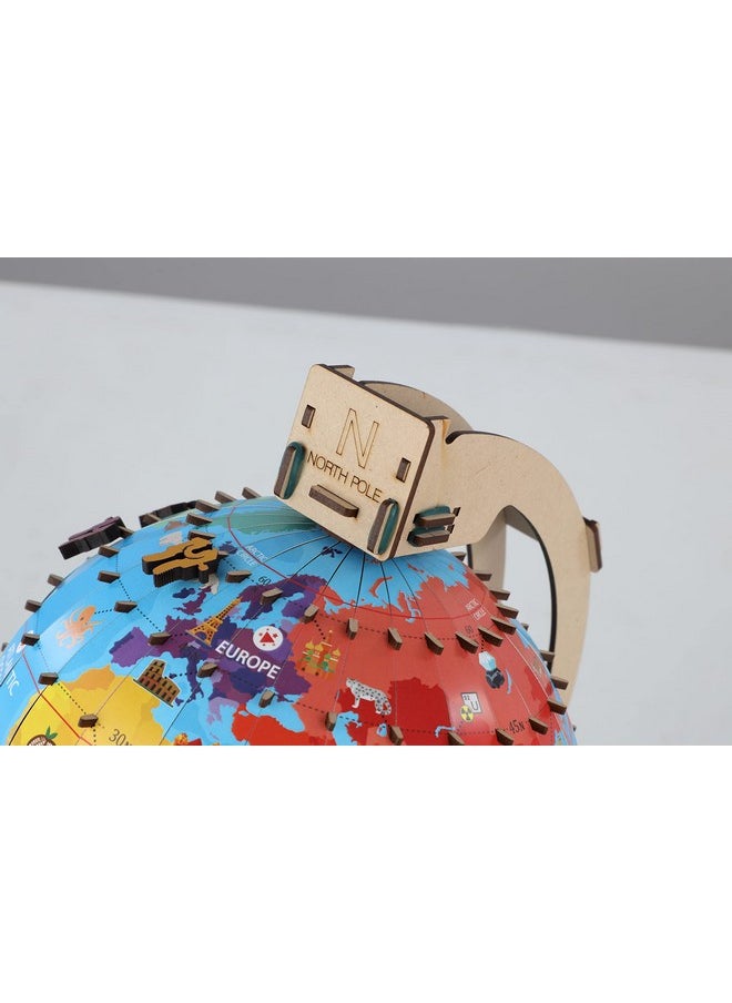 Globe Explorer Wooden Model Engineering Stem Learning Toy For Kids Ages 8 And Up