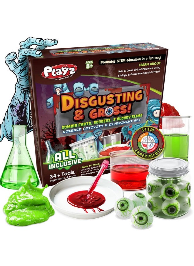 Disgusting N' Gross Zombie Poop - Diy Stem Learning & Educational Science Kit For Kids Age 8 9 10 11 12 13+ Years Old With 34+ Experiment Tools - Kids Toys And Craft Activities For Boys & Girls