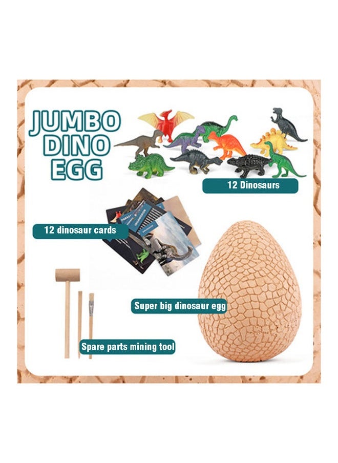 14-Piece Dinosaur Eggs Archaeological Excavation Learning Toy Set 15x15x20cm