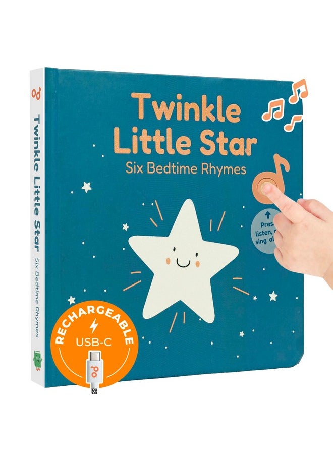 Twinkle Twinkle Little Star Interactive Sound Book For 1 Year Old | New Rechargeable Musical Book, No More Batteries For Babies With 6 Bedtime Nursery Rhymes