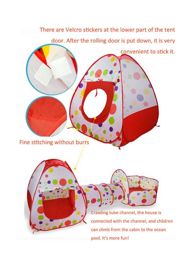 3-In-1 Folding Kids Play Tent With Tunnel Portable Outdoor Toy