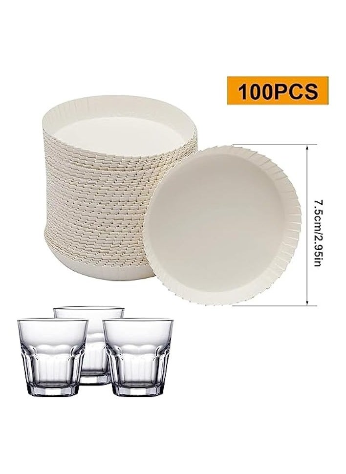 100pcs Disposable Paper Cup Cover Recycled Drinking Lid Coffee Cup Cover Perfect for Parties,Wedding,Home Kitchen,Cafe Hotel