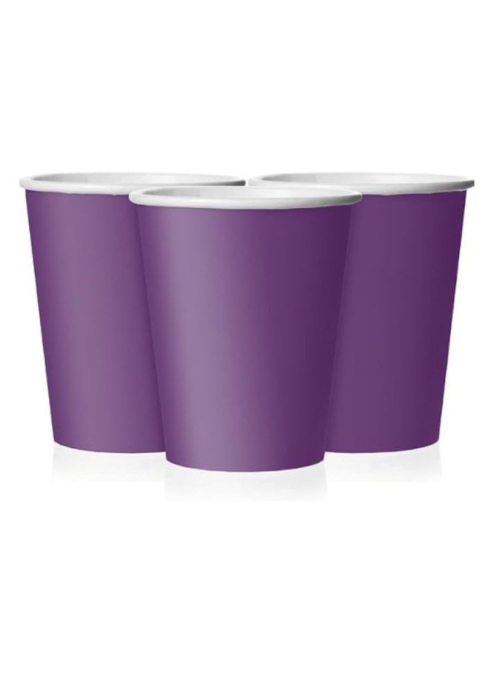 Party 33046-9oz Deep Purple Paper Cups, Pack of 14