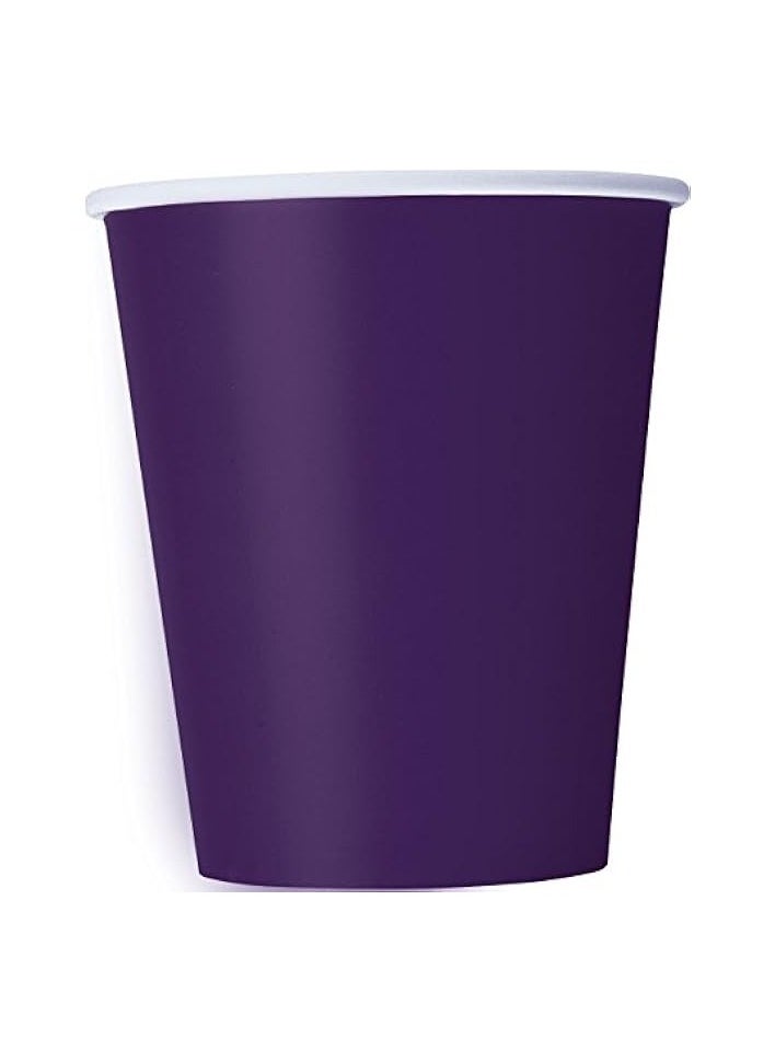 Party 33046-9oz Deep Purple Paper Cups, Pack of 14