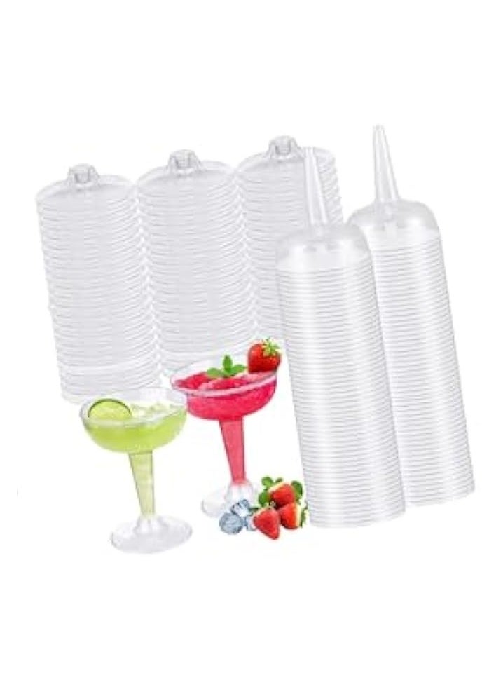 25 Clear Plastic Coupe Glasses, 4oz - Disposable Champagne, Margarita, Martini, and Cups for Parties, Decorations