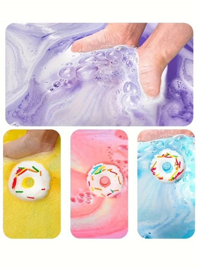 4-Piece Donut Designed Bath Bomb Set