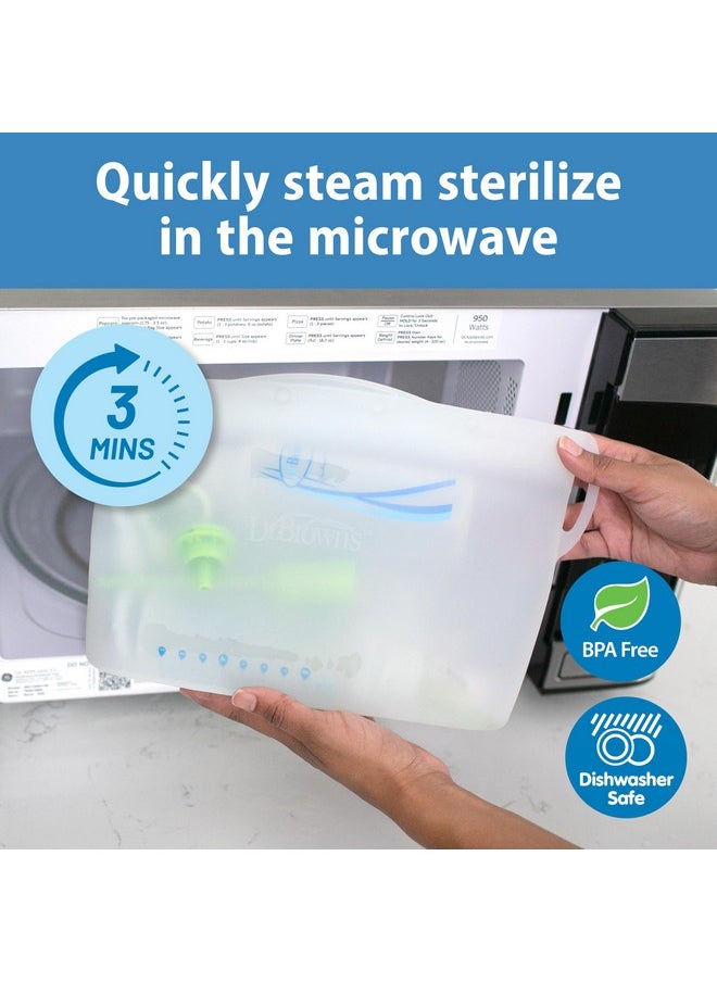 100% Silicone Microwave Steam Sterilizer Bag For Baby Bottles, Breast Pump Parts & Other Toddler Accessories, Reusable Sterilizing Bag