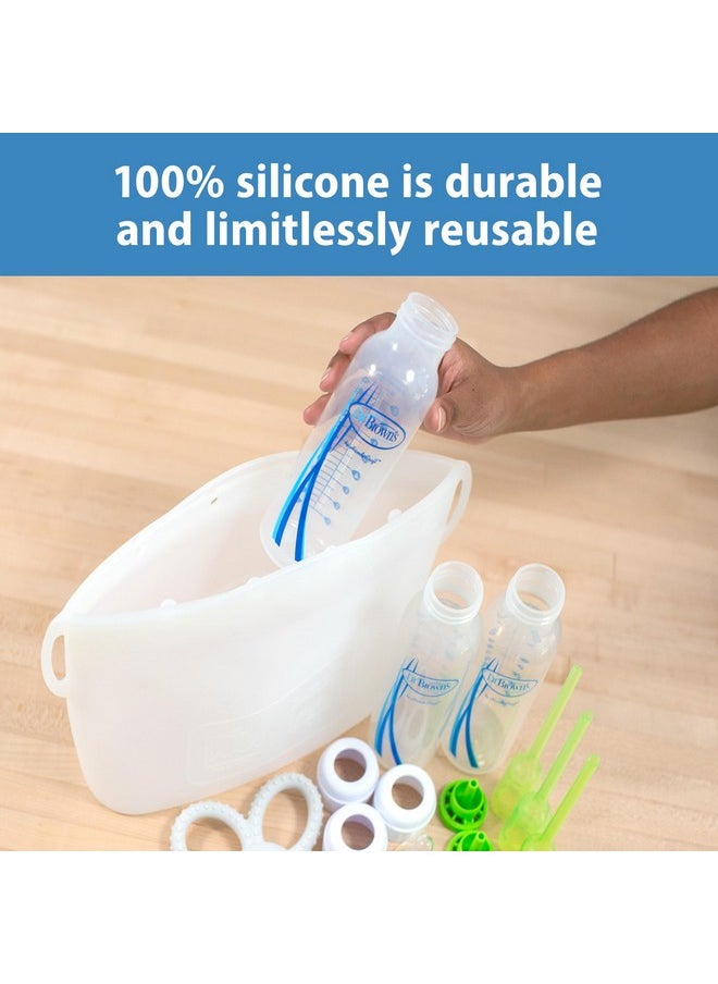 100% Silicone Microwave Steam Sterilizer Bag For Baby Bottles, Breast Pump Parts & Other Toddler Accessories, Reusable Sterilizing Bag