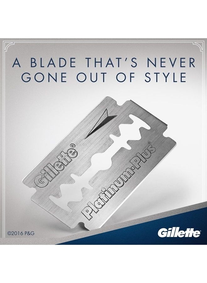 Double Edge Platinum Safety Razor Blades for Men, Pack of 50 Stainless Steel Refill Blades