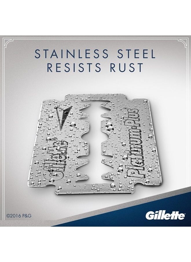 Double Edge Platinum Safety Razor Blades for Men, Pack of 50 Stainless Steel Refill Blades