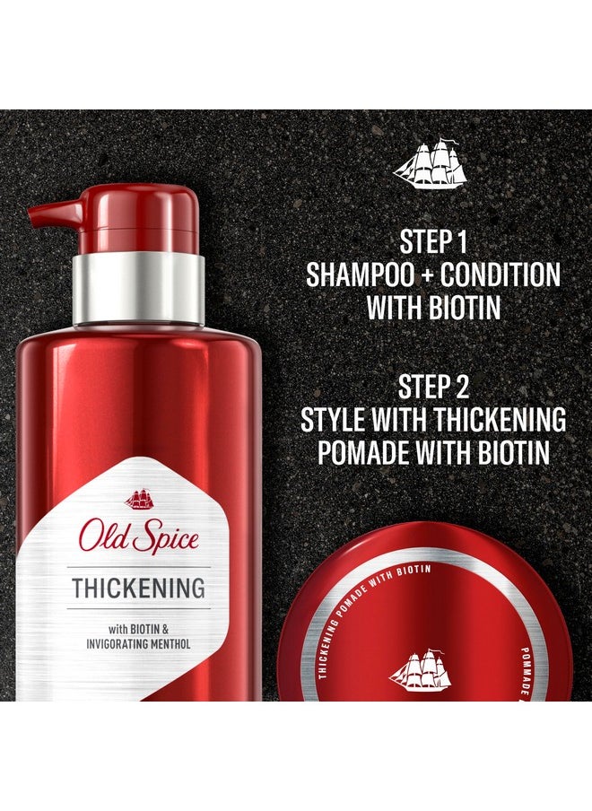 Thickening 2-In-1 Men'S Shampoo And Conditioner With Biotin And Invigorating Menthol, 17.9 Oz