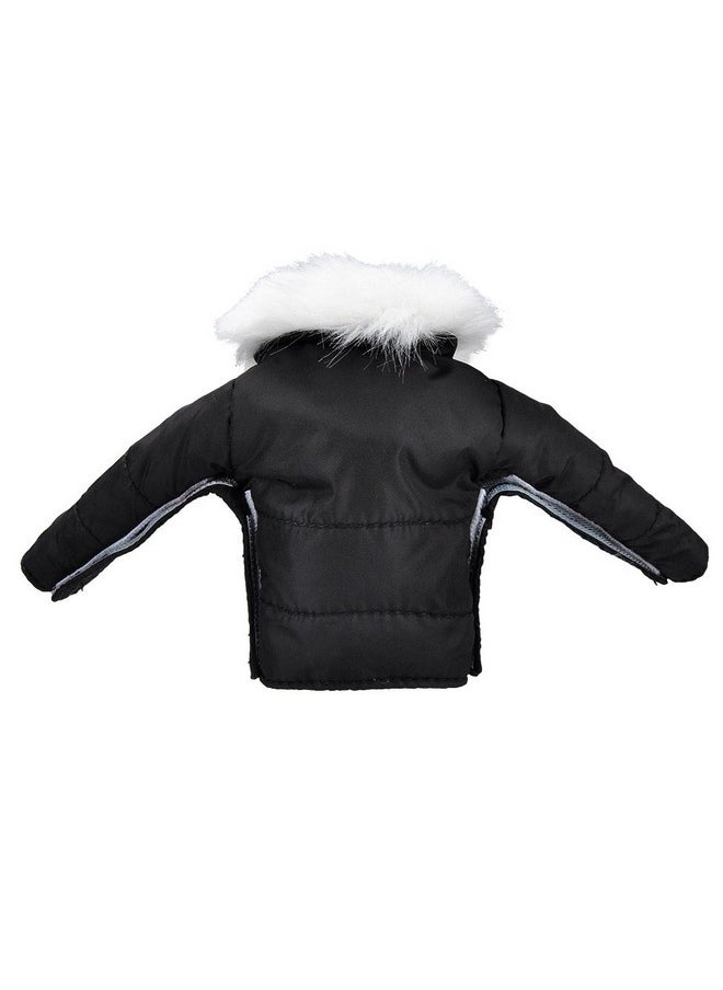 Santa Clothing Black Down Coat Christmas Accessories For Elf Doll