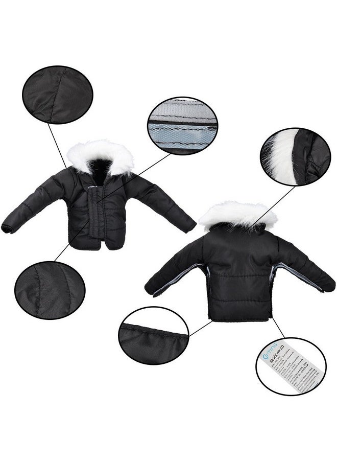 Santa Clothing Black Down Coat Christmas Accessories For Elf Doll