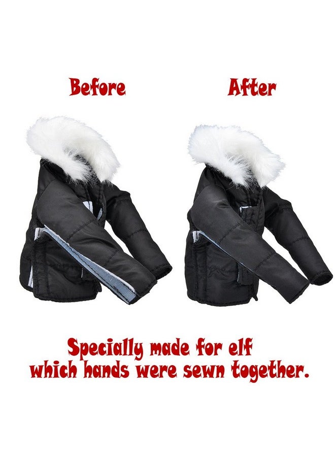 Santa Clothing Black Down Coat Christmas Accessories For Elf Doll