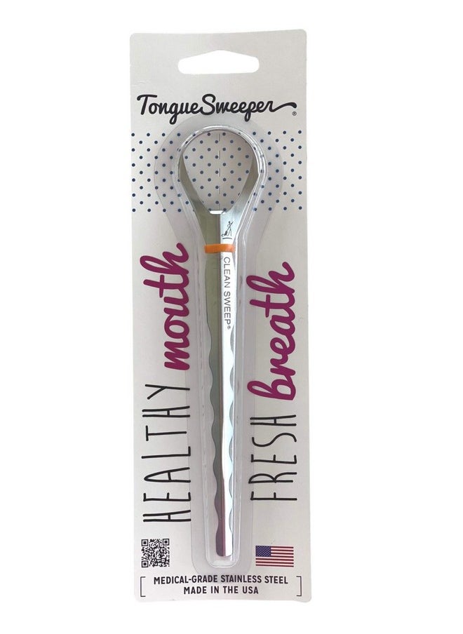 Model T Medical Grade, Stainless Steel Tongue Cleaner With Ergonomic Handle, Reduce Bad Breath And Improve Taste, Preferred By Leading Dental Schools For Oral Hygiene, (1 Count)