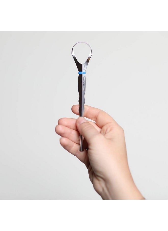 Model T Medical Grade, Stainless Steel Tongue Cleaner With Ergonomic Handle, Reduce Bad Breath And Improve Taste, Preferred By Leading Dental Schools For Oral Hygiene, (1 Count)
