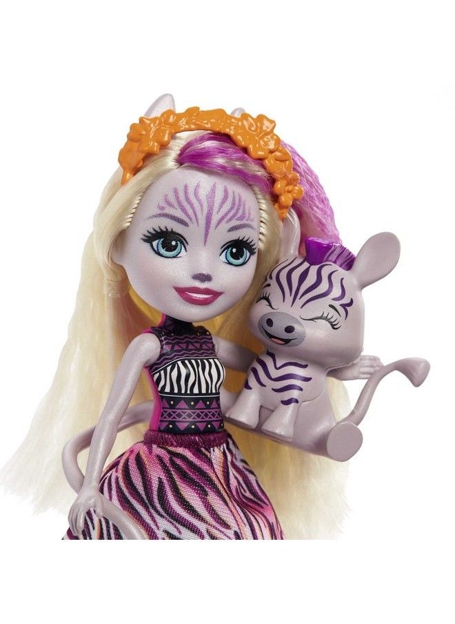 Enchantimals Zadie Zebra Doll (6 In) & Ref Animal Friend Figure From Sunny Savanna Collection Small Doll With Removable Skirt And Accessories Great Gift For 3 To 8 Year Olds