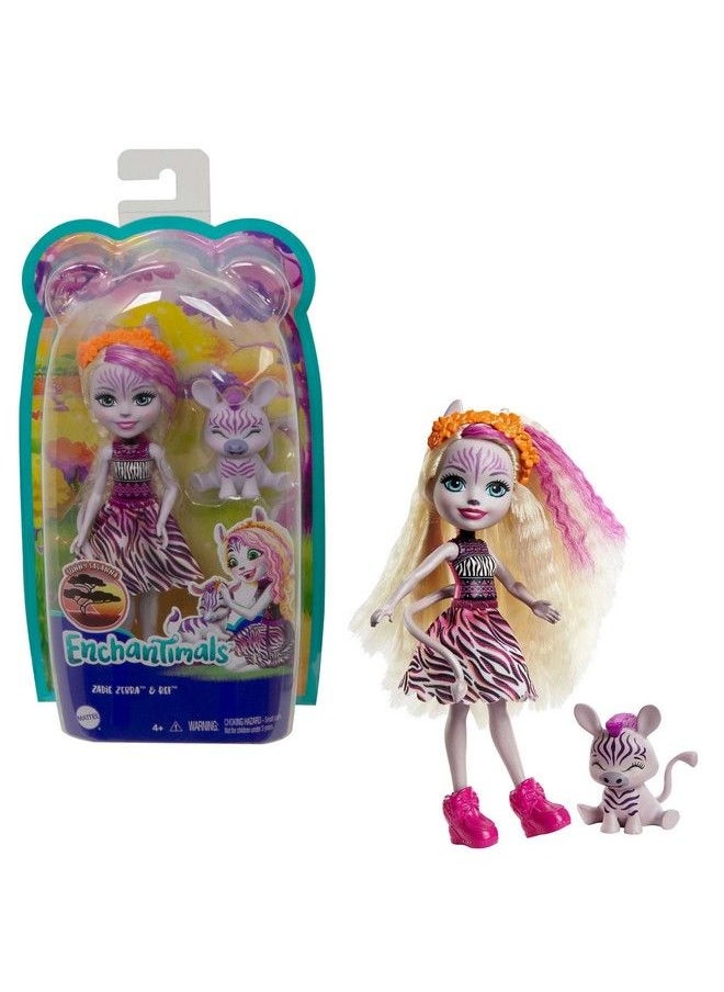 Enchantimals Zadie Zebra Doll (6 In) & Ref Animal Friend Figure From Sunny Savanna Collection Small Doll With Removable Skirt And Accessories Great Gift For 3 To 8 Year Olds