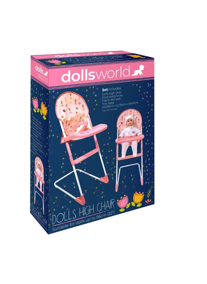 Folding High Chair For Dolls Up To 22 inch from Peterkin gift for kids of Age above 3 years