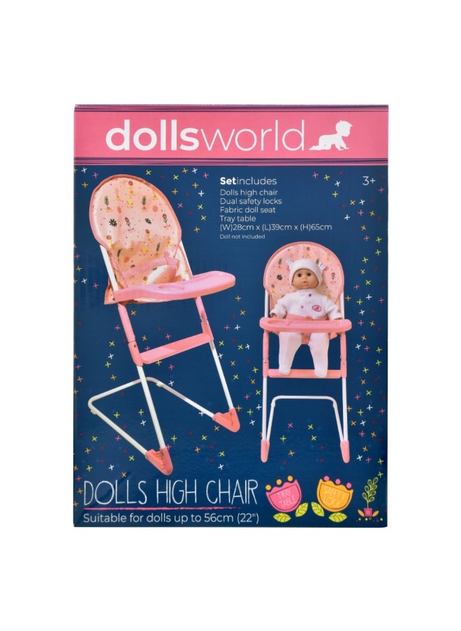 Folding High Chair For Dolls Up To 22 inch from Peterkin gift for kids of Age above 3 years