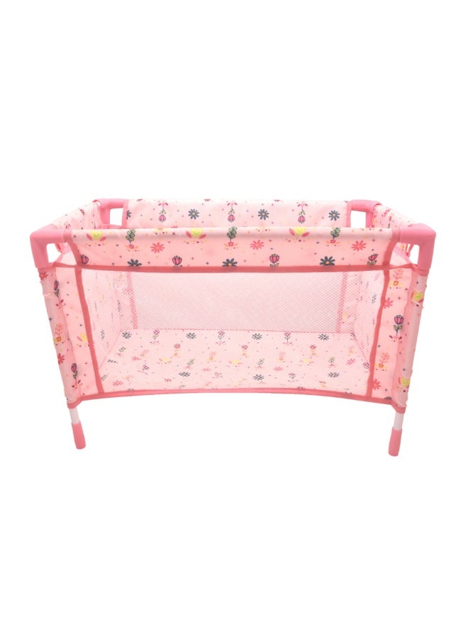 Large Travel Cot With Quilt Pillo With & Travel Bag For Dolls Up To 18 inch from Peterkin gift for kids of Age above 3 years
