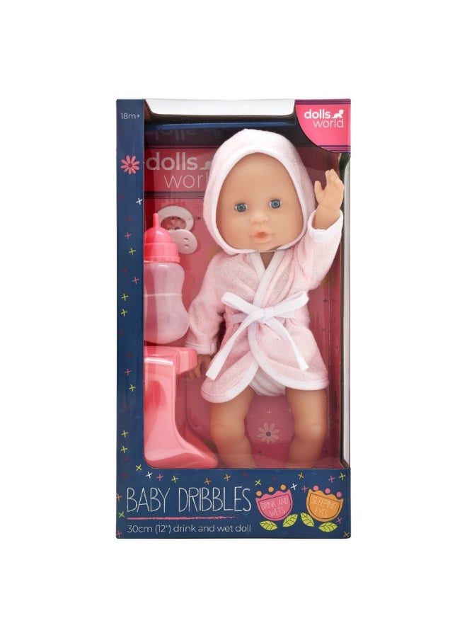 Baby Dribbles 12 inch Deluxe Drink and With et Doll from Peterkin gift for kids of Age above 18 months