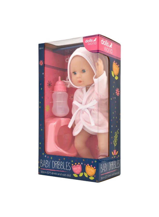 Baby Dribbles 12 inch Deluxe Drink and With et Doll from Peterkin gift for kids of Age above 18 months