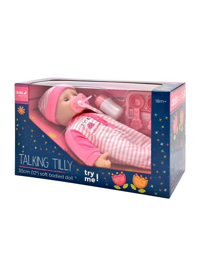 Talking Tilly 12 inch Interactive Soft Doll 16 Real Baby Sounds from Peterkin gift for kids of Age above 10 months