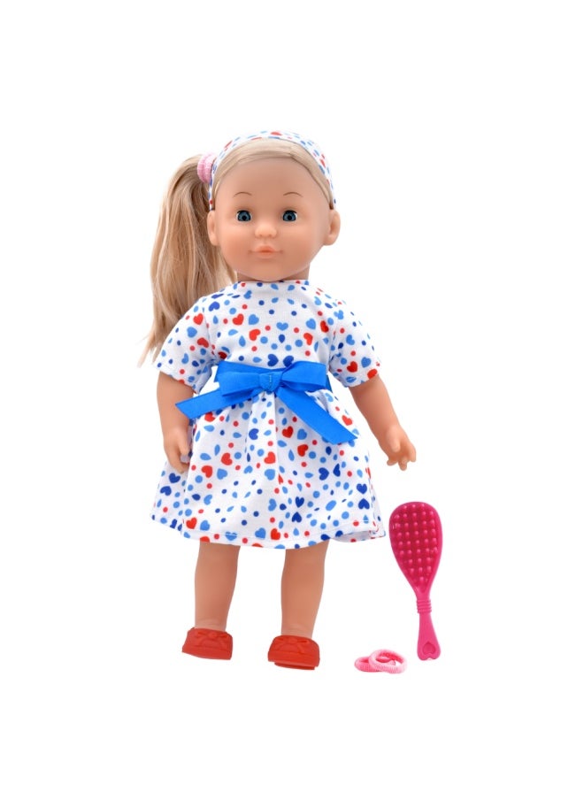 Charlotte 14 inch Soft Doll Sleeping Eyes With Hair & Accessories from Peterkin gift for kids of Age above 18 months