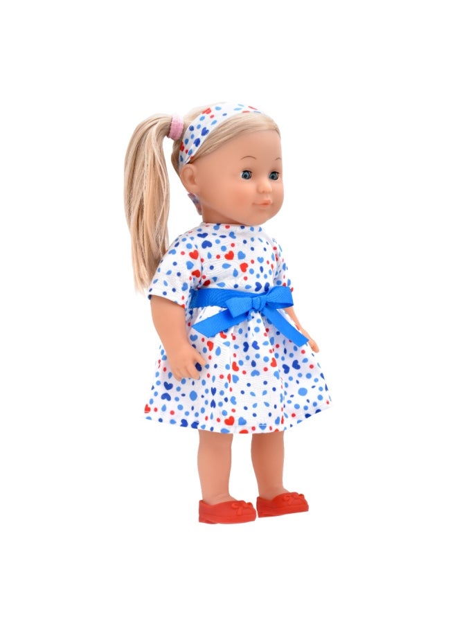 Charlotte 14 inch Soft Doll Sleeping Eyes With Hair & Accessories from Peterkin gift for kids of Age above 18 months