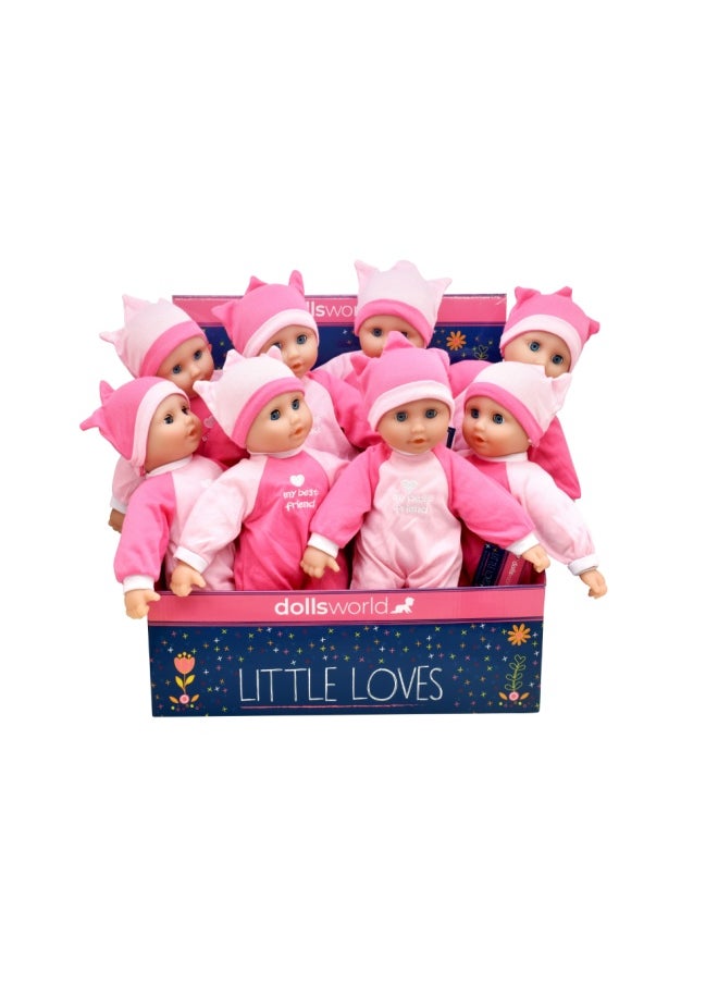 Little Loves 12 inch Soft Bean Doll Sleeping Eyes from Peterkin gift for kids of Age above 10 months