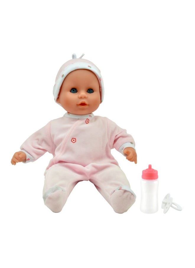 Little Treasure 15 inch Baby Doll With Sleeping Eyes Bottle & Dummy from Peterkin gift for kids of Age above 18 months