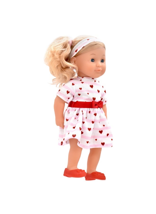 Charlotte 14 inch Soft Doll Sleeping Eyes Outfit and Hair Accessories from Peterkin gift for kids of Age above 18 months