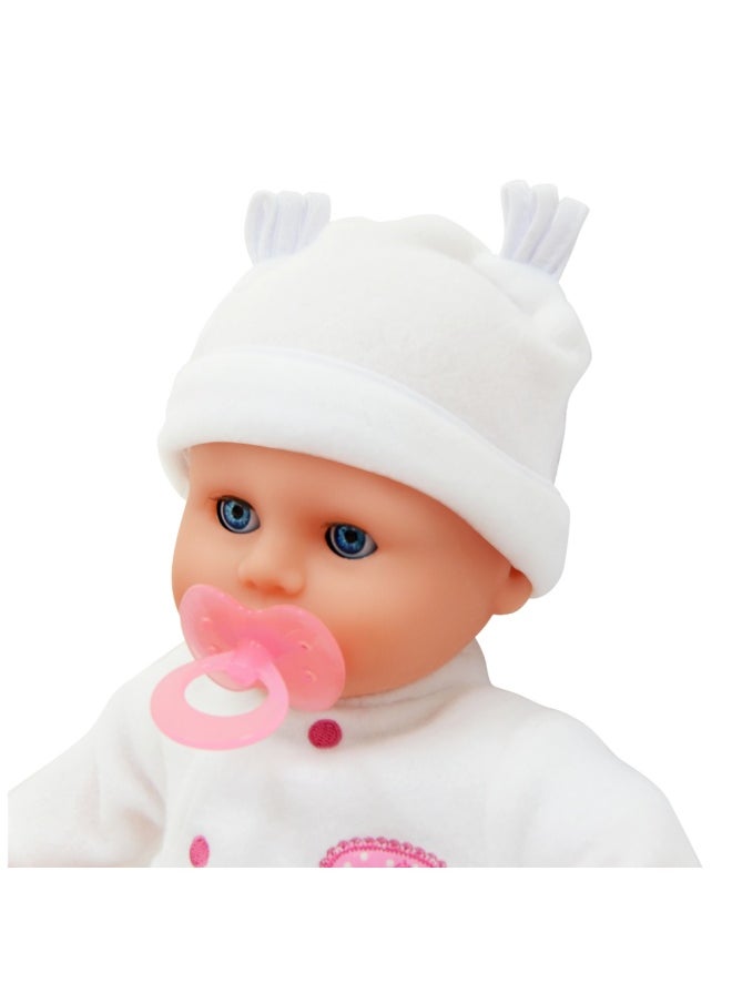 Little Treasure 15 inch Baby Doll With Sleeping Eyes Bottle & Dummy from Peterkin gift for kids of Age above 18 months