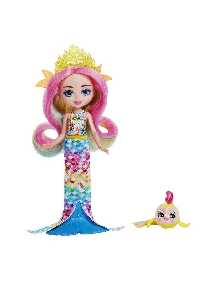 Enchantimals Radia Rainbow Fish Doll (6 In) & Flo Animal Friend Figure From Ocean Kingdom Collection Small Doll With Removable Skirt And Accessories Great Gift For 3 To 8 Year Old Kids