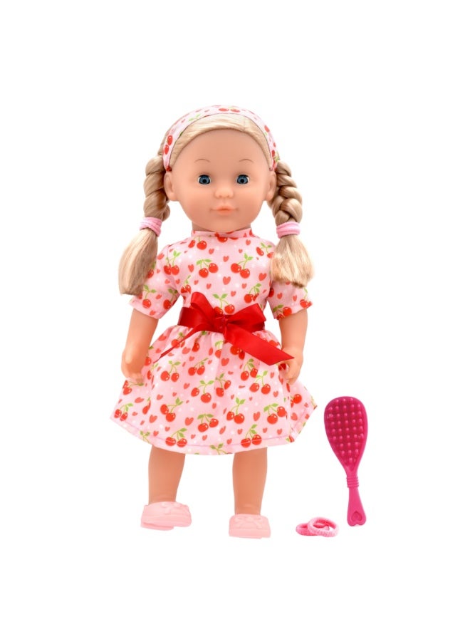 Charlotte 14 inch Soft Doll Sleeping Eyes Outfit and Hair Accessories from Peterkin gift for kids of Age above 18 months