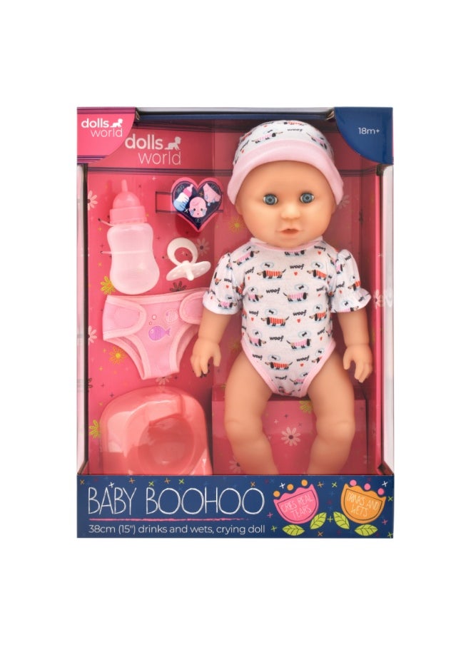 Baby Boohoo 15 inch Deluxe Vinyl Drink and With et Doll from Peterkin gift for kids of Age above 3 years