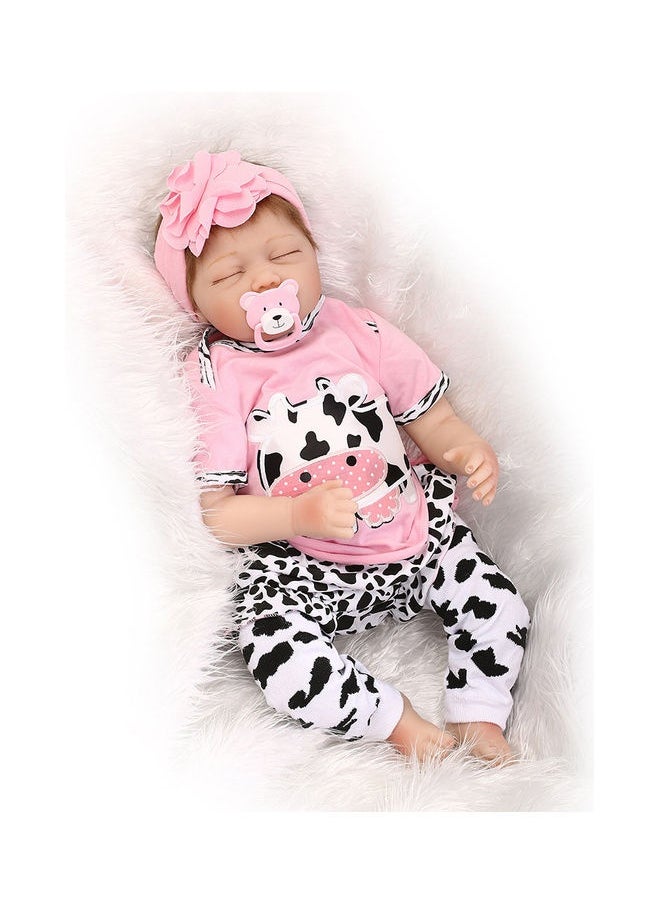 Reborn Baby Doll With Plush Cuddling Toy 55cm