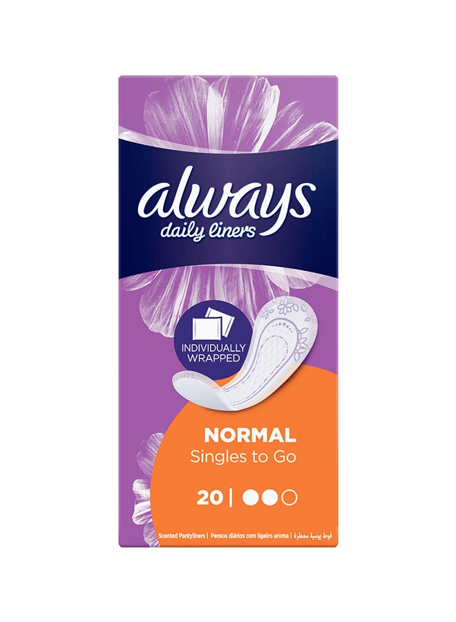 Daily Liners Individually Wrapped Pantyliners 20 Count