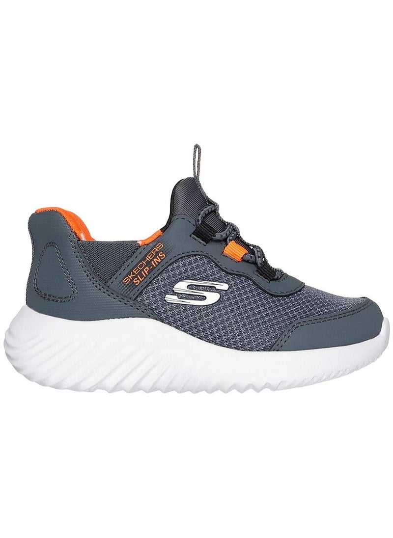 Skechers Slip Ins Bounder Slip On Shoes - Charcoal & Orange