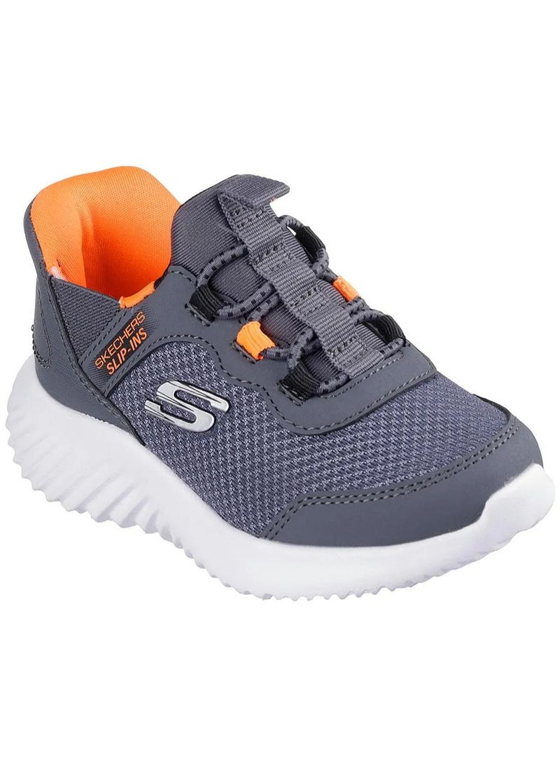 Skechers Slip Ins Bounder Slip On Shoes - Charcoal & Orange