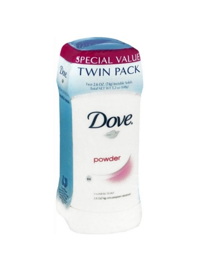 Anti-Perspirant Deodorant Invisible Solid, Powder, Twin Pack, 5.20 Oz (Pack Of 4)