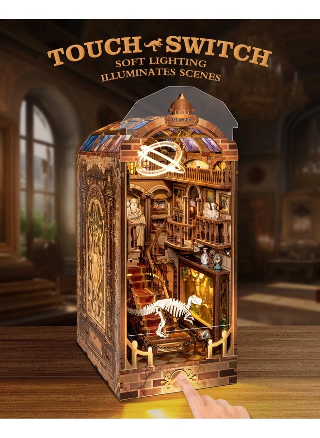 Diy Book Nook Kit： Diy Dollhouse Booknook With Led Light - 3D Wooden Puzzle Miniature House Kits - Diy Crafts For Adults - Bookshelf Insert Decor - Gifts Family & Friends (Museum)